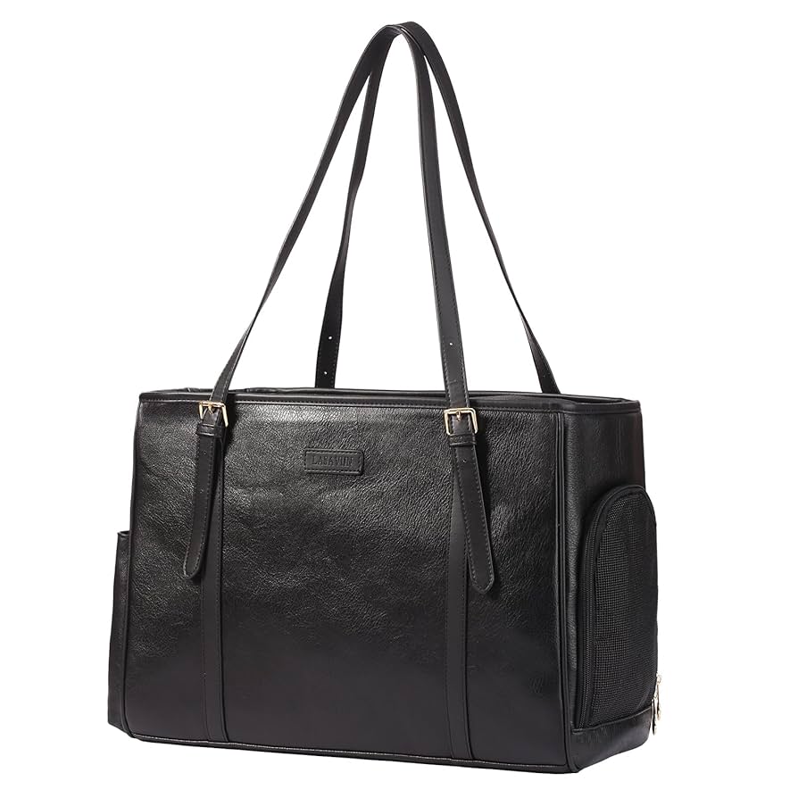 Amazon.com : Lasaviin Fashion Dog Purse Pet Carrier Leather